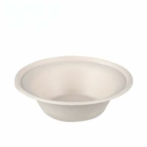 Biofpack,L003,Biodegradable sugarcane bagasse disposable bowl,12oz,340ml,9g,White,500Pcs/box