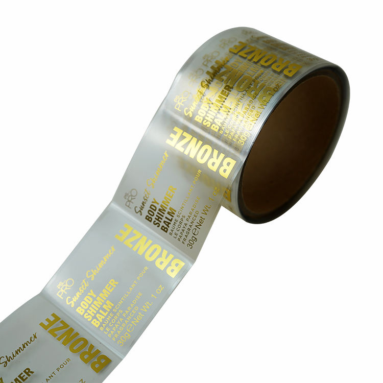 Bopp-Customized adhesive Bopp waterproof transparent bottle gold foil label 主图 02