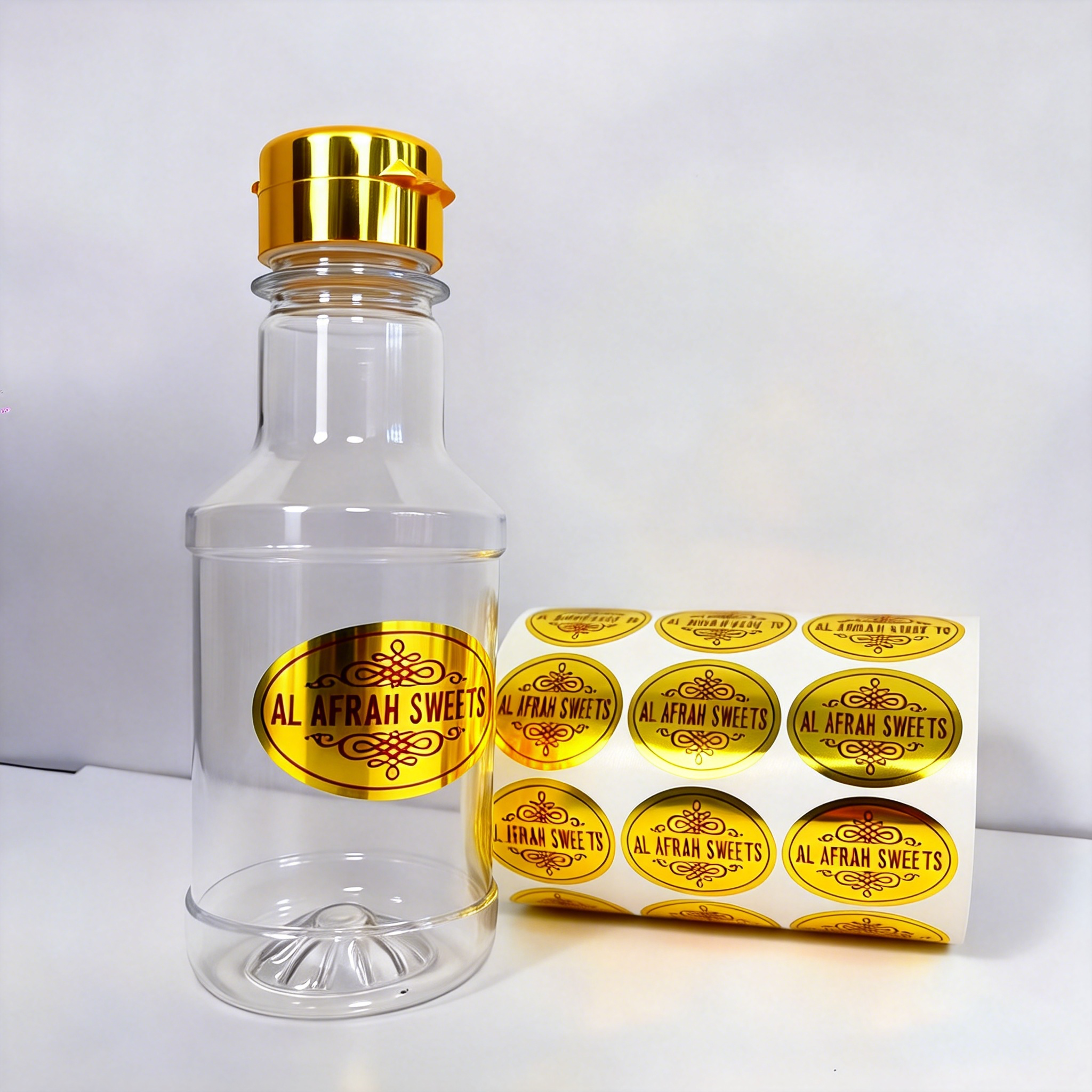 PET-Custom Holographic Gold Mirror PET Label 主图 01