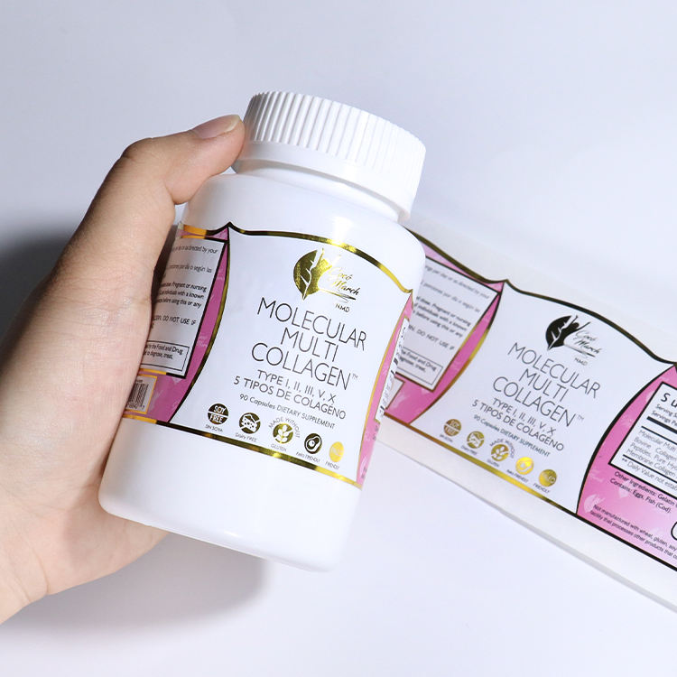 PVC-Custom Waterproof Vinyl Supplement Bottle Label Roll 主图 02