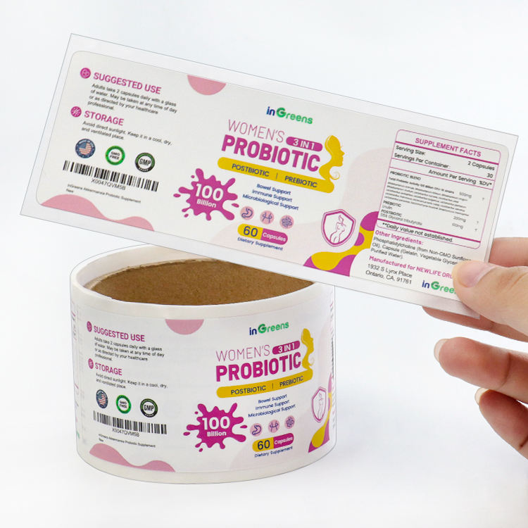 PVC-Custom Waterproof Vinyl Supplement Bottle Label Roll 主图 05